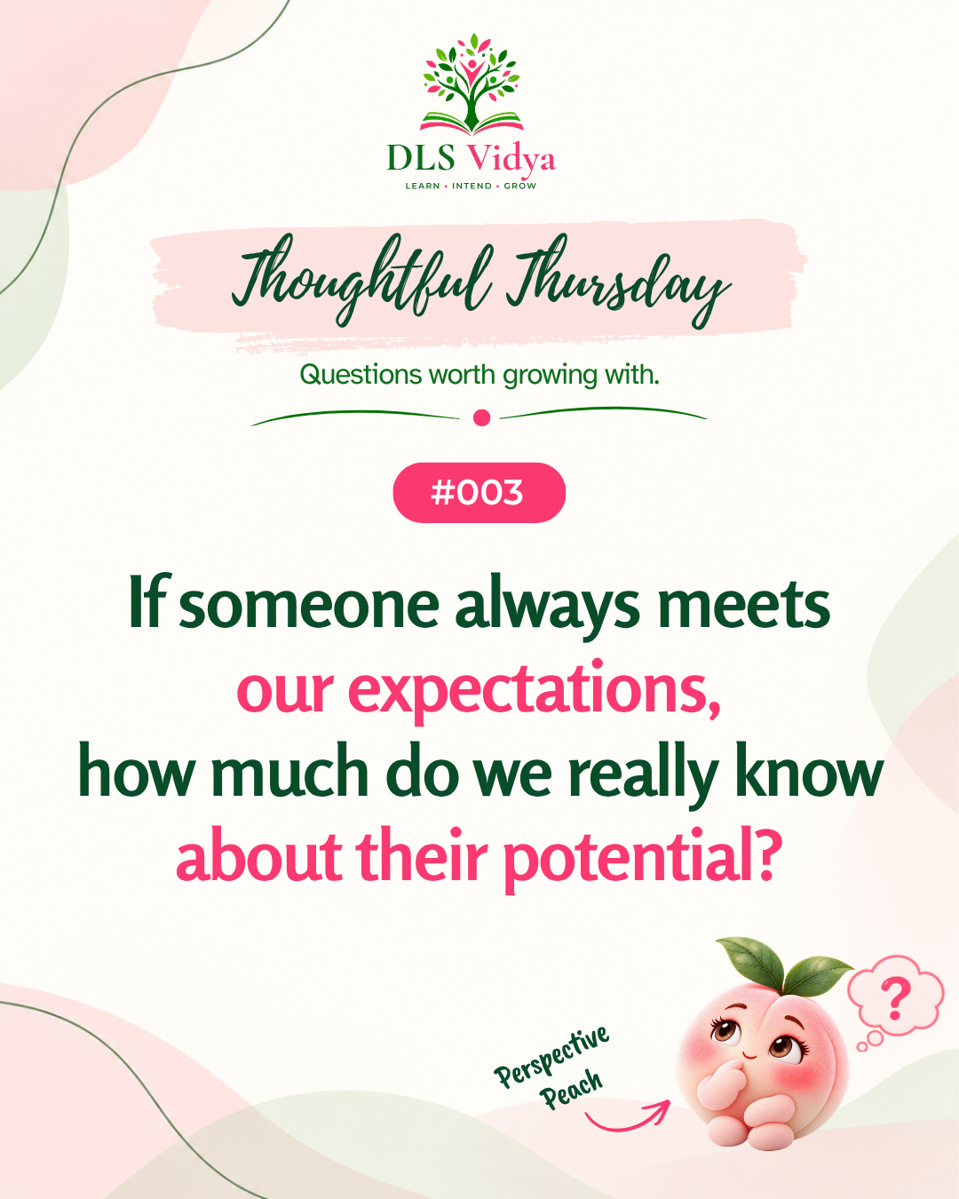 Episode #003 cover asking how much we know of someone's potential when they meet our expectations.